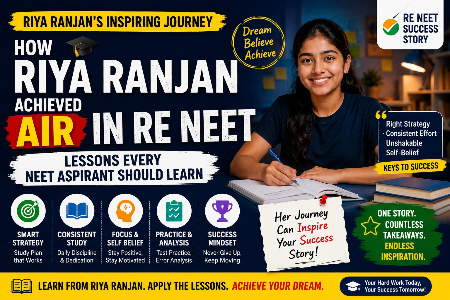 How Riya Ranjan Achieved AIR 6 in Re NEET 2026: Lessons Every NEET Aspirant Should Learn